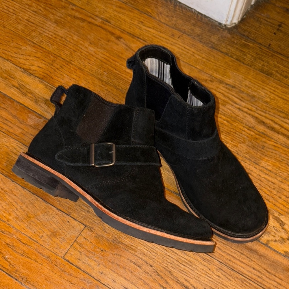 LL Bean Black Suede Ankle Boots